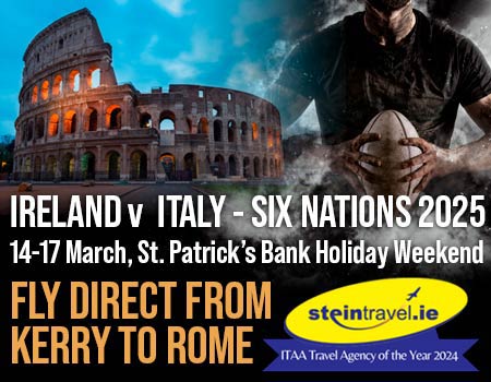 Fly direct form Kerry to Rome for 6 Nations 2025