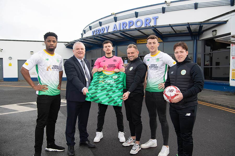 Kerry FC Home & Away Kits For 2024 Season Land Safely At Kerry Airport Ireland